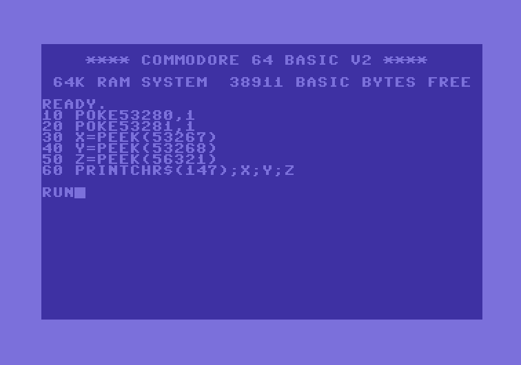 Some simple code examples for C64 BASIC