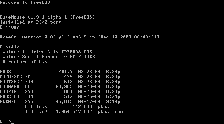 Disk Operating System (DOS): Classic CLI-based operating system