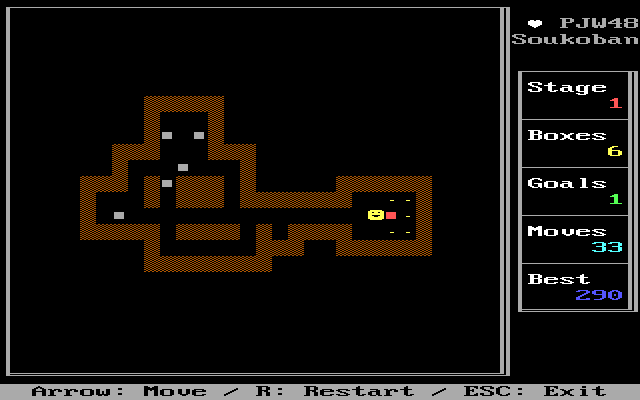 PJW48 Soukoban: My self-made QB64 game based on ASCII